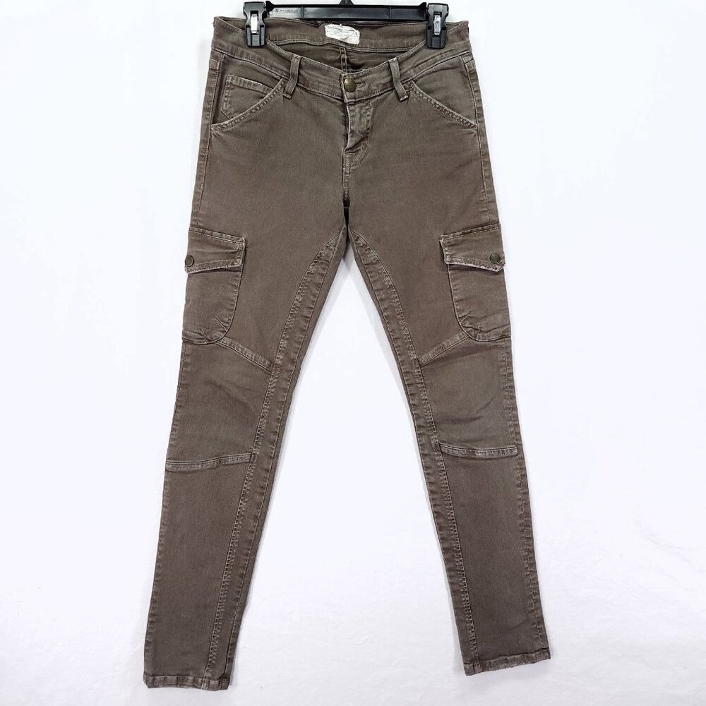 Current/Elliott Jeans Size 28 Skinny Cargo Combat Green Low-Rise Ankle Military